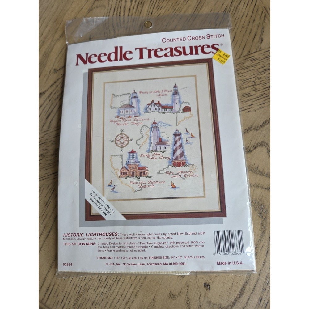 Vintage Needle Treasures Cross Stitch Kit 02664 Historic Lighthouses New 1996